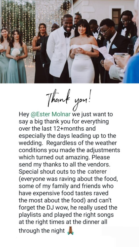 Your Lefkada Wedding testimonial, wedding in Lefkas