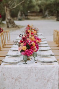Table setup at a Lefkas Olive grove Wedding in Lefkada - Your Lefkada Wedding